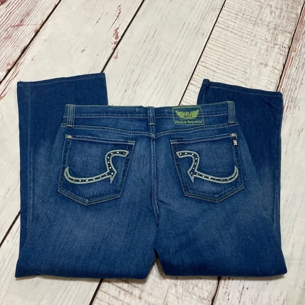 Rock & Republic Boot Cut Jeans Size 38 EUC Y2K Vintage - Picture 11 of 16